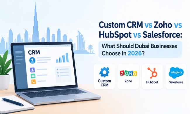 Custom CRM vs Zoho HubSpot Salesforce comparison guide for Dubai businesses