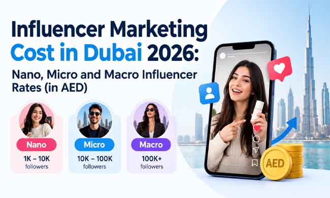 Influencer marketing cost in Dubai 2026 with nano, micro and macro rates in AED