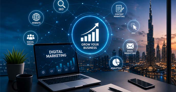 Business digital marketing strategy in Dubai by Hubsol