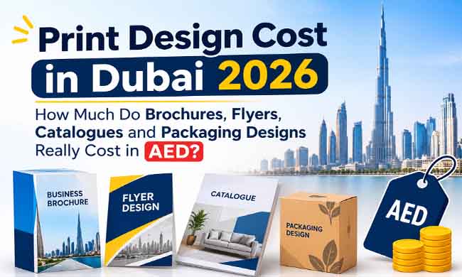 Print design cost in Dubai 2026 brochures flyers catalogues and packaging by HubSol