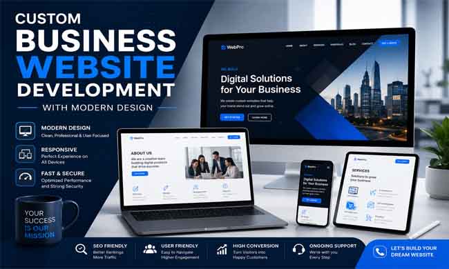 Custom Business Website Development with Modern Design